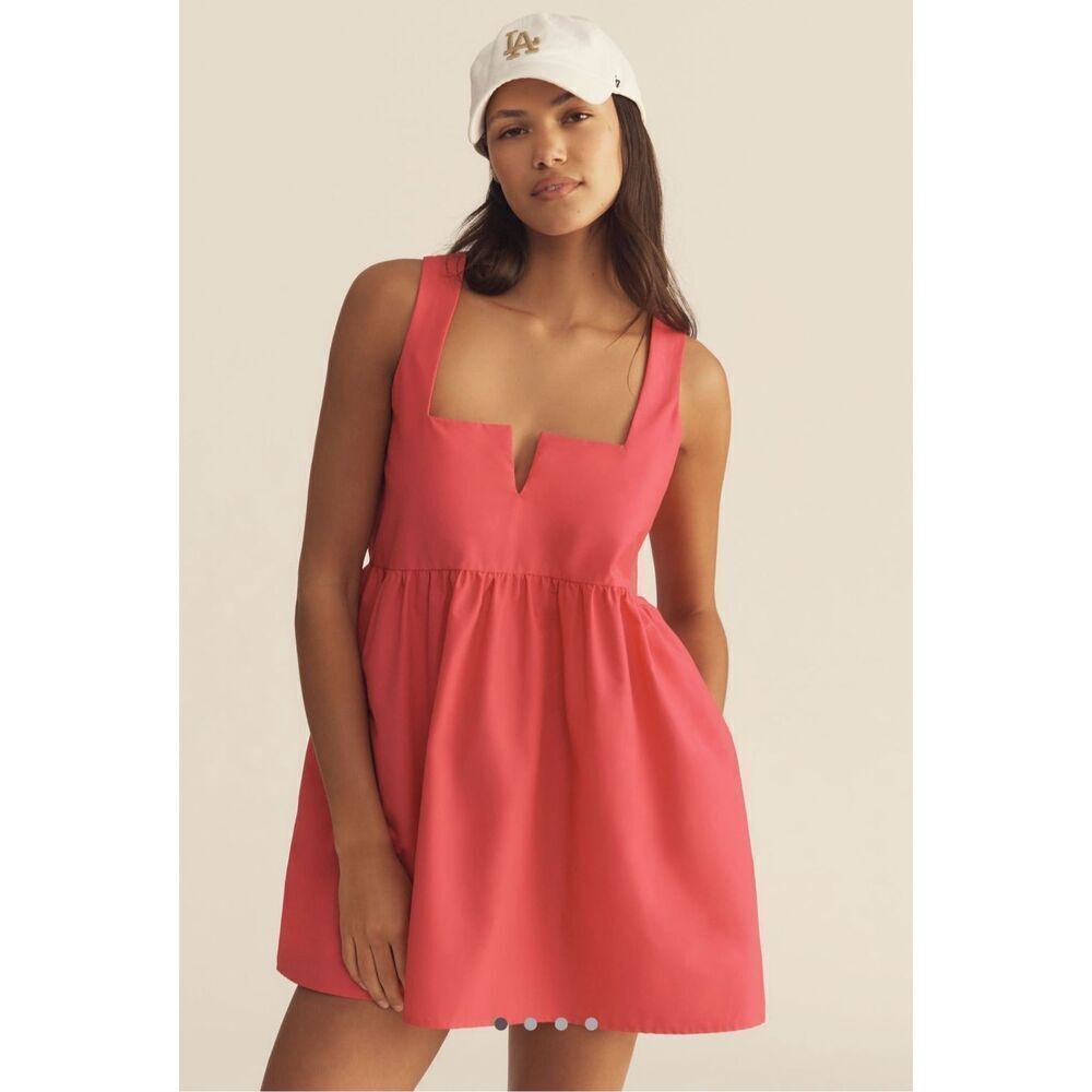 Daily Practice Sleeveless Split-Neck Mini Dress-NWT